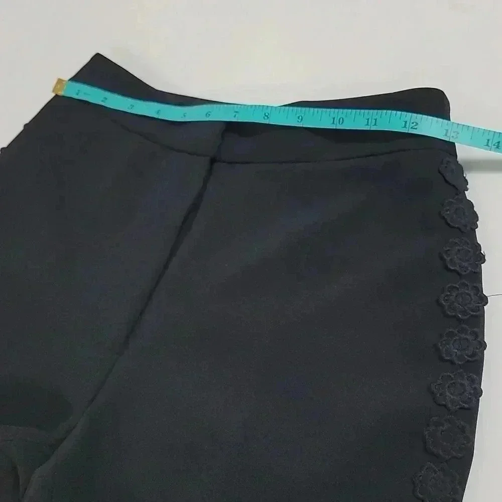 Kate Spade Lace Trim Cigarette Trousers - Black